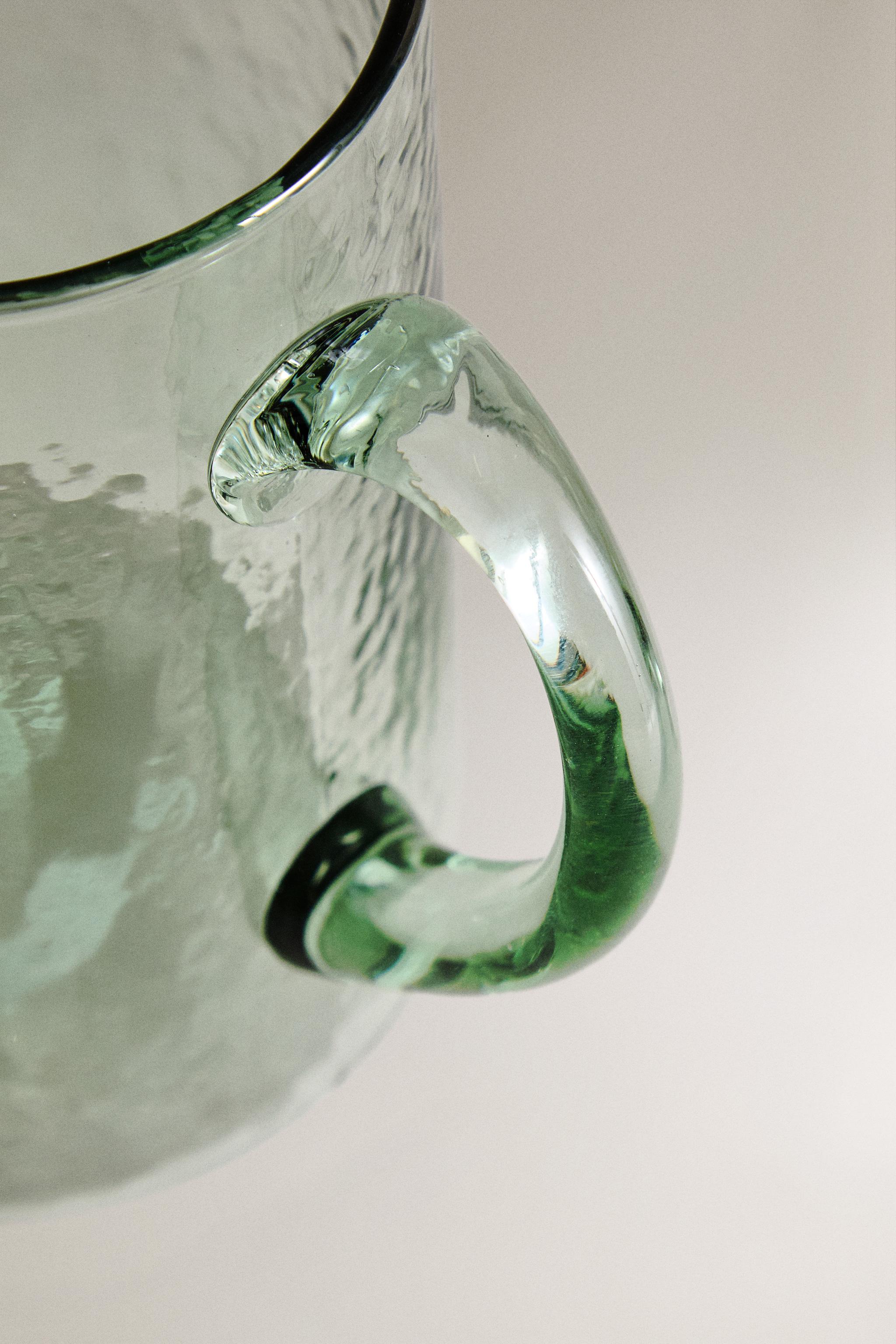 CHRISTMAS HEART GLASS PITCHER